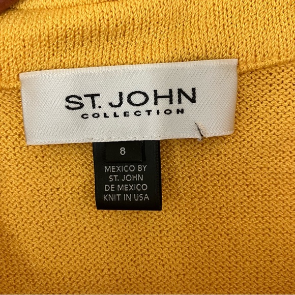 Vintage St. John Yellow Women's Wool & Rayons Jacket (8) - Picture 5 of 7